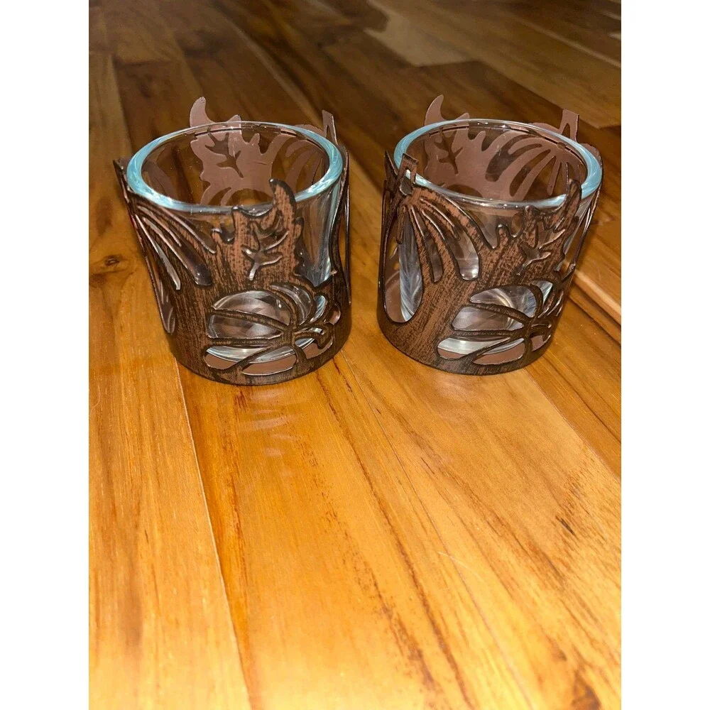 Yankee candle, pumpkin metal votive holder